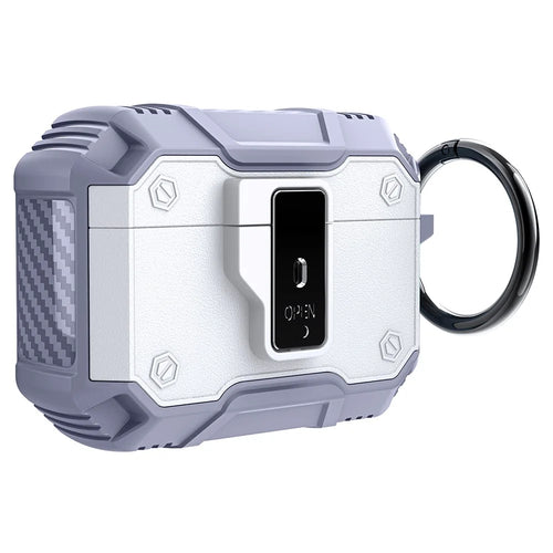 For AirPods Pro 3 Bluetooth-compatible Earbuds Case Anti Drop Protection One-Click Open TPU + PC Cover - White - 1