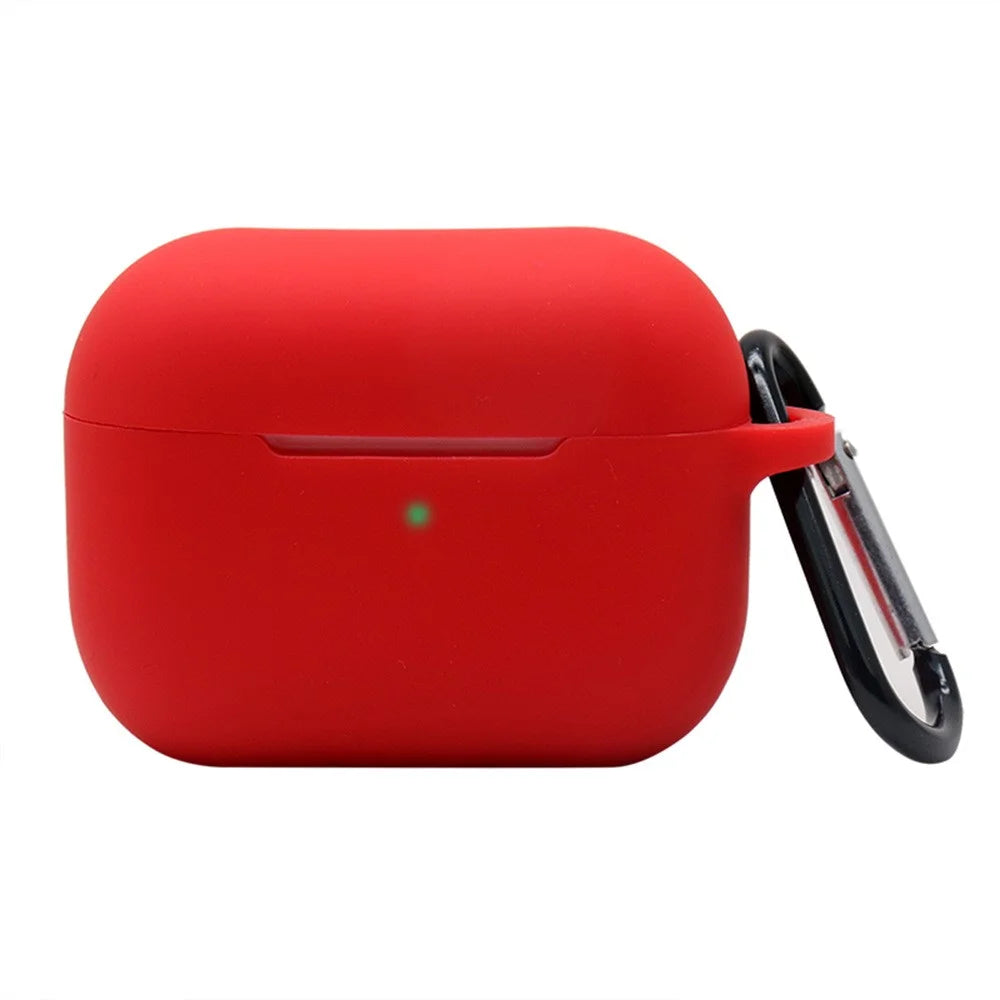 For Apple AirPods Pro 3 Earphone Case Anti Drop Silicone Protective Cover with Dust Plug - Red - 1