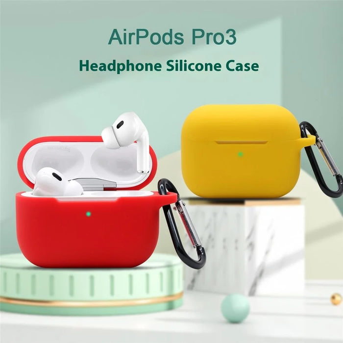 For Apple AirPods Pro 3 Earphone Case Anti Drop Silicone Protective Cover with Dust Plug - Red - 2