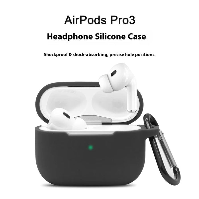 For Apple AirPods Pro 3 Earphone Case Anti Drop Silicone Protective Cover with Dust Plug - Red - 4