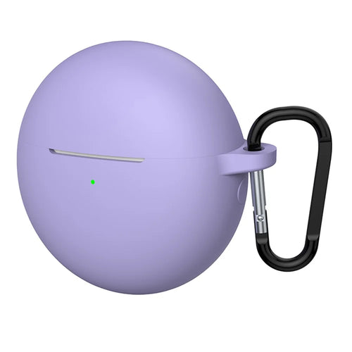 For Huawei FreeBuds 7i Silicone Case Wireless Earphones Protective Cover with Anti-Lost Buckle - Purple - 1