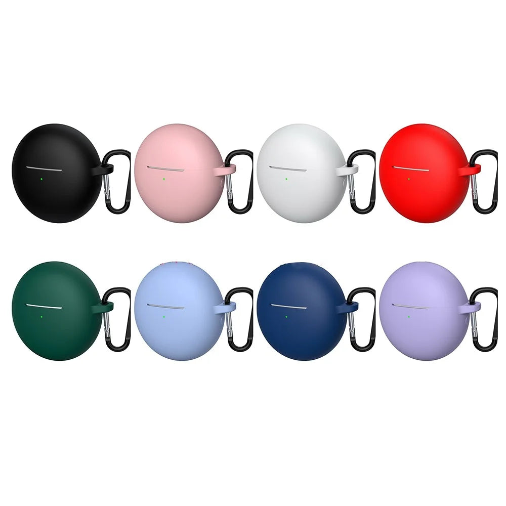 For Huawei FreeBuds 7i Silicone Case Wireless Earphones Protective Cover with Anti-Lost Buckle - Purple - 2