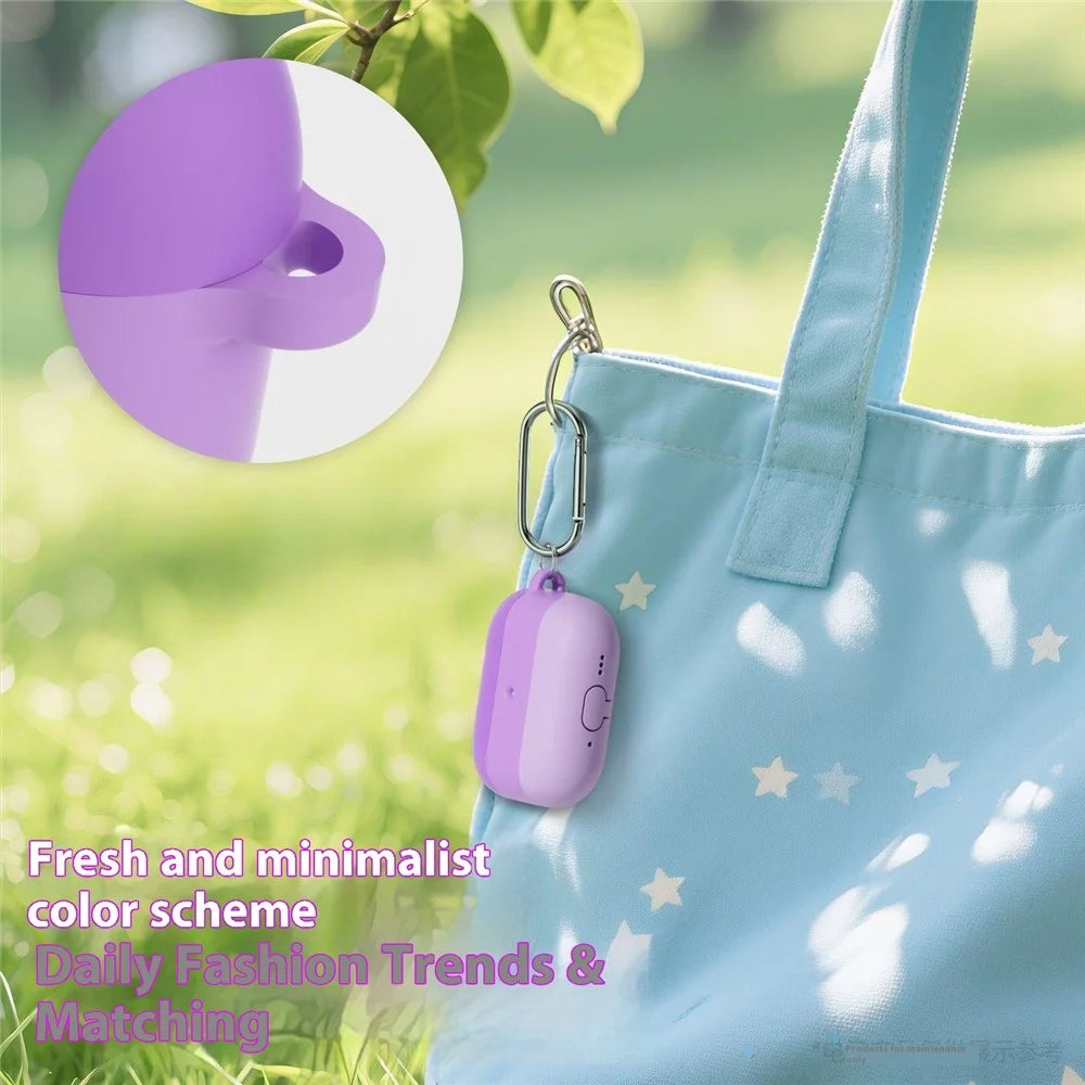For AirPods Pro 3 Silicone Case Gradient Shockproof Earphone Cover with Carabiner - Gradient Purple - 4