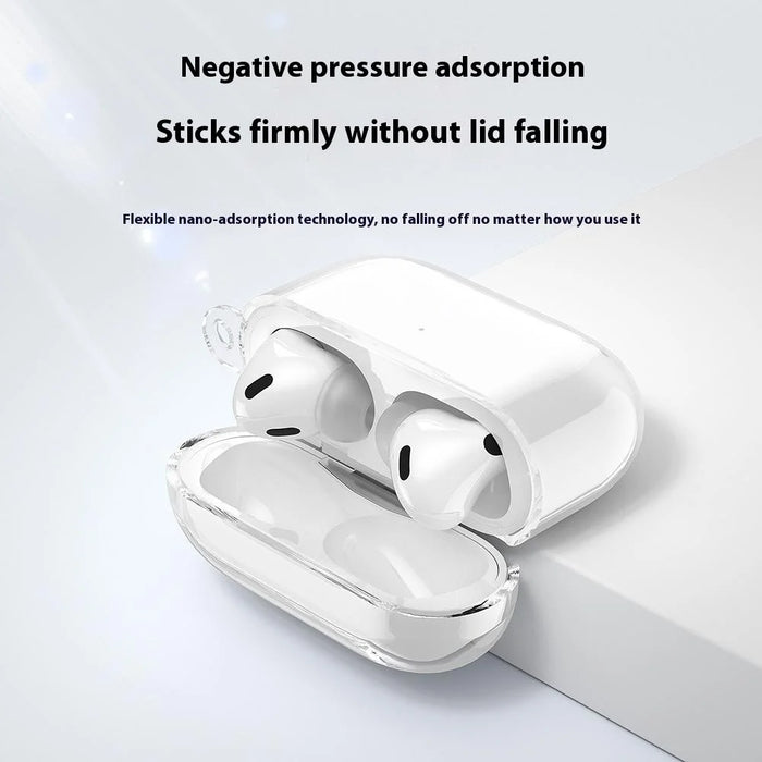 For AirPods Pro 3 Case Clear TPU Shockproof Earphone Protective Cover with Carabiner - 4