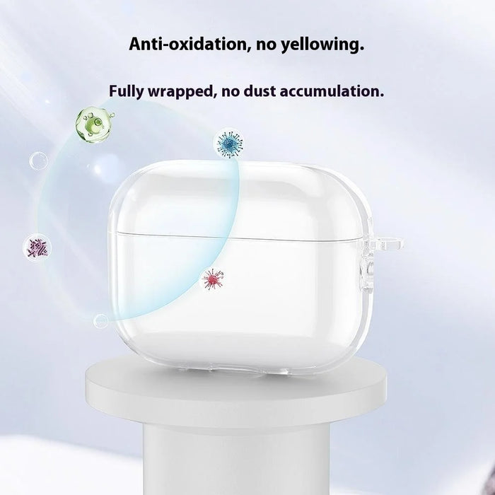 For AirPods Pro 3 Case Clear TPU Shockproof Earphone Protective Cover with Carabiner - 7