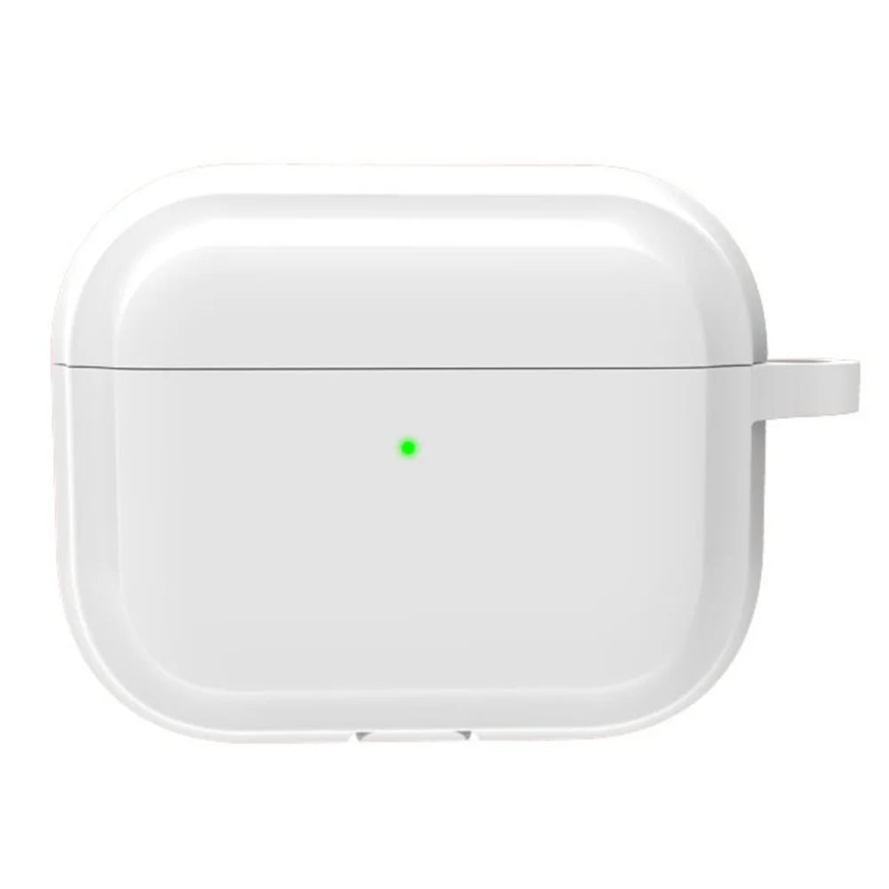 For AirPods Pro 3 Silicone Case Full Protection Earphone Cover with Carabiner - White - 1