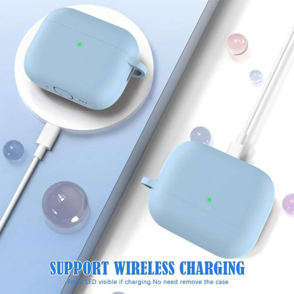 For AirPods Pro 3 Silicone Case Earphone Cover with Carabiner / Cleaning Pen - White - 3