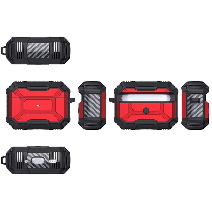 For AirPods Pro 3 Case Wireless Earphones PC TPU Protective Cover - Red - 3