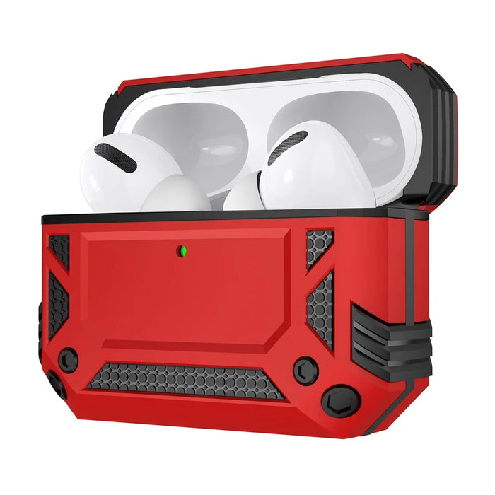 For AirPods Pro 3 Case TPU + PC Earphone Protective Cover with Carabiner - Red - 2