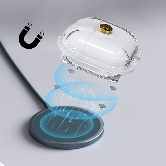 For AirPods Pro 3 Case Magnetic Crystal TPU Earphone Protective Cover - Transparent - 4