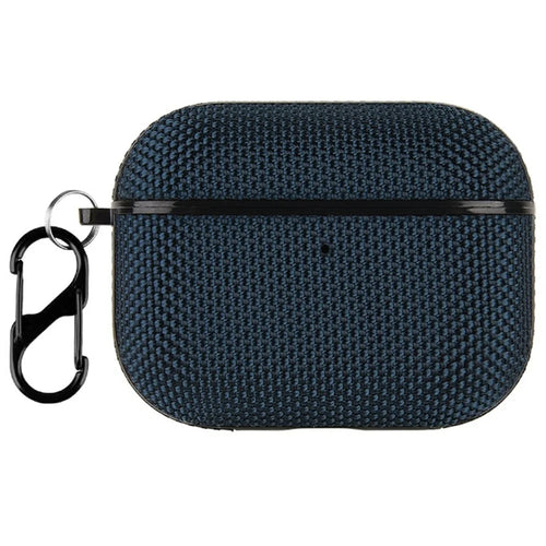 For AirPods Pro 3 Protective Case Nylon Waterproof Earphone Cover with Hanging Buckle - Blue - 1