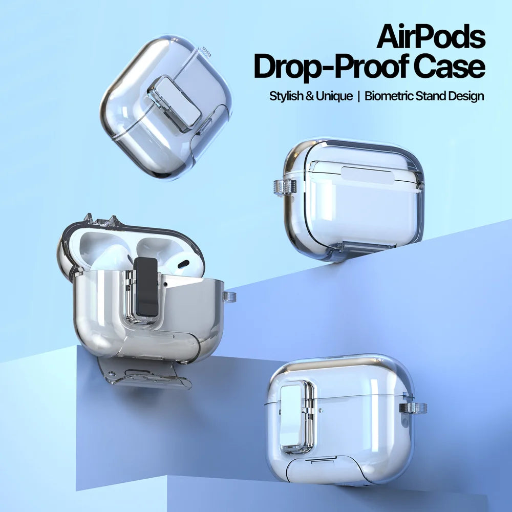DUX DUCIS For AirPods Pro 3 Earphone Case  PECR Series PC+TPU Cover with Phone Holder and Hook - Clear - 3