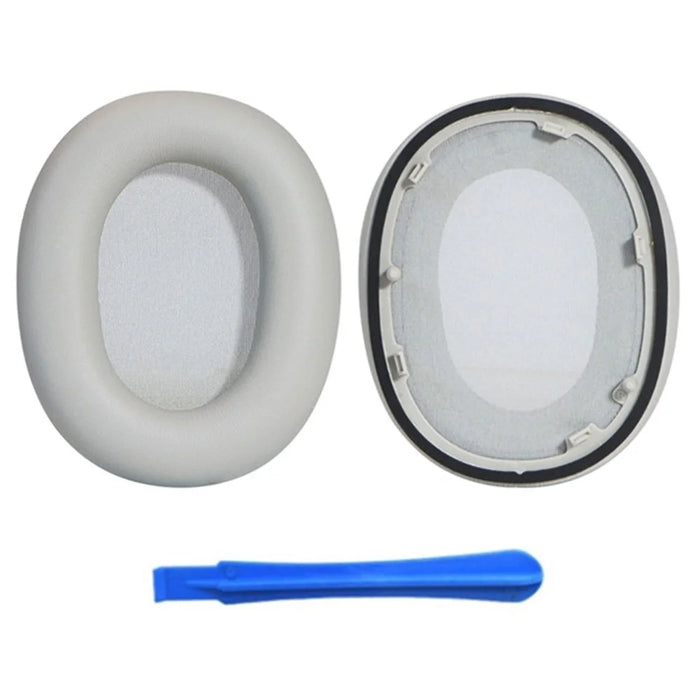 For Sony WH-1000XM6 Headphones Replacement Protein Leather Ear Pads Cushions with Pry Tool - Silver - 1