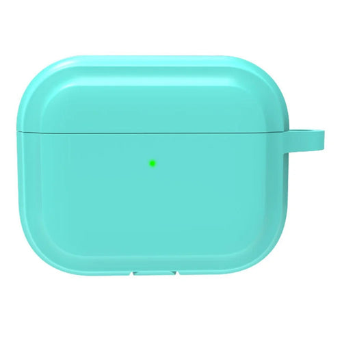 For AirPods Pro 3 Silicone Protective Case Anti Slip Earphone Protective Cover with Keychain - Mint Green - 1