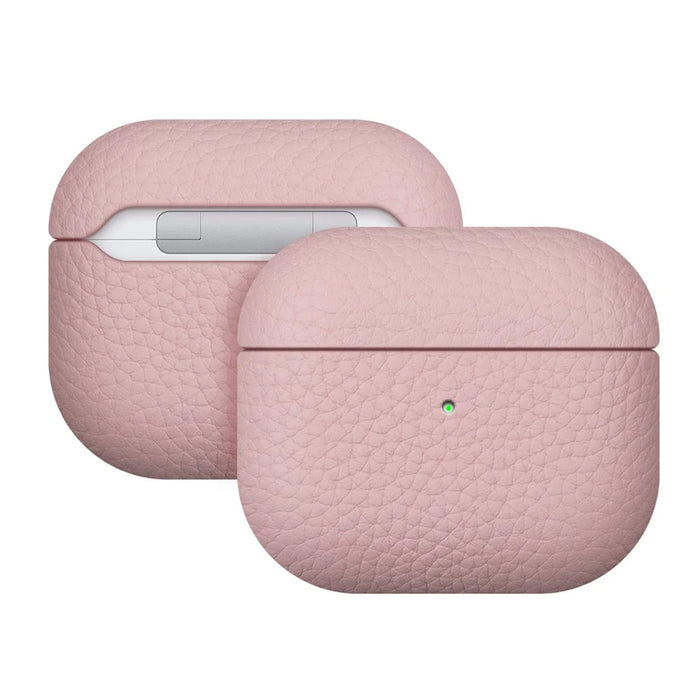 For AirPods Pro 3 Earphone Case Litchi Texture Genuine Cow Leather Earbud Protective Cover - Pink - 2