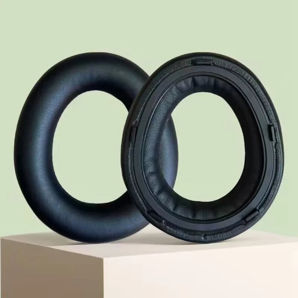 1 Pair For Beyerdynamic Aventho 300 Wireless Over-ear Headphones Replacement Ear Pads Protein Leather Cushions - Black - 3