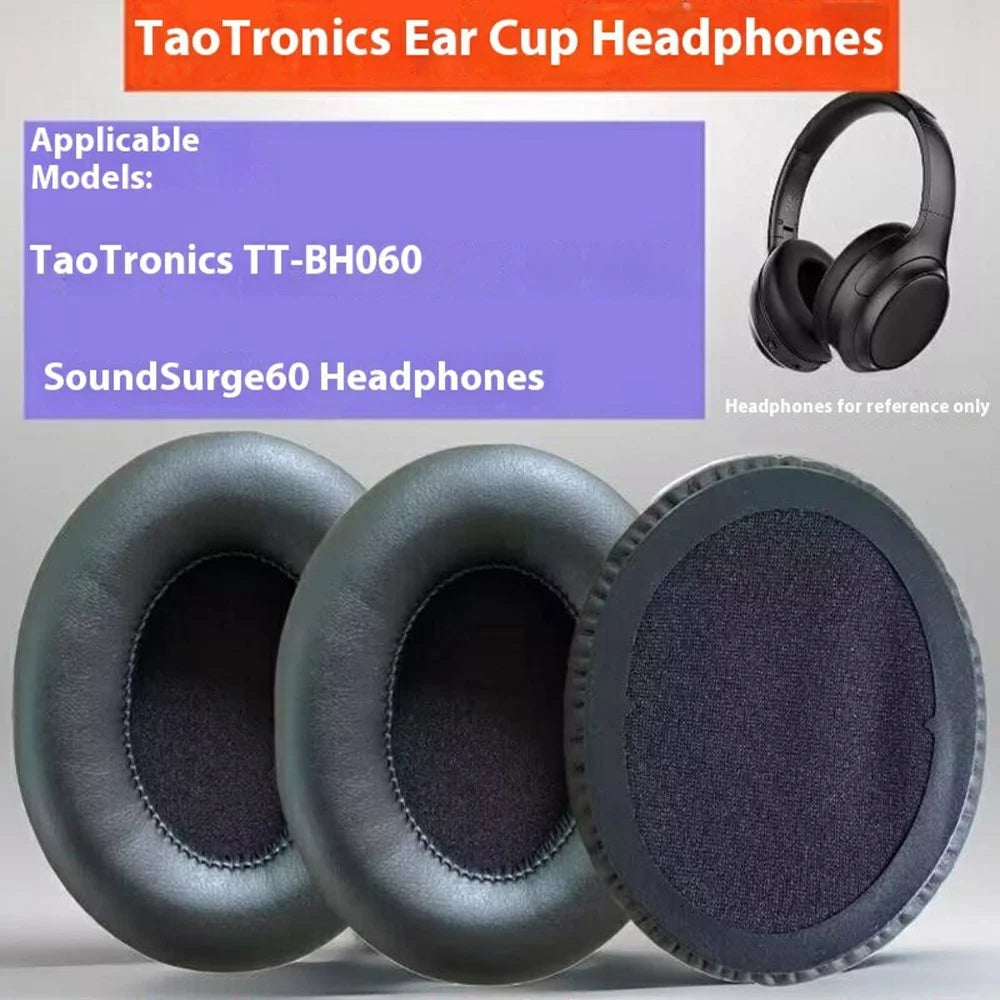 1Pair Replacement Earpads For TaoTronics SoundSurge 60 (Model: TT-BH060) Headphones Protein Leather Ear Pads Cushions - 5