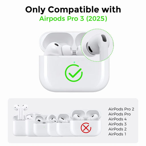 AHASTYLE WG182 For AirPods Pro 3 Case Split Design Clear TPU Earphone Protective Cover with Carabiner - Transparent Glitter - 2