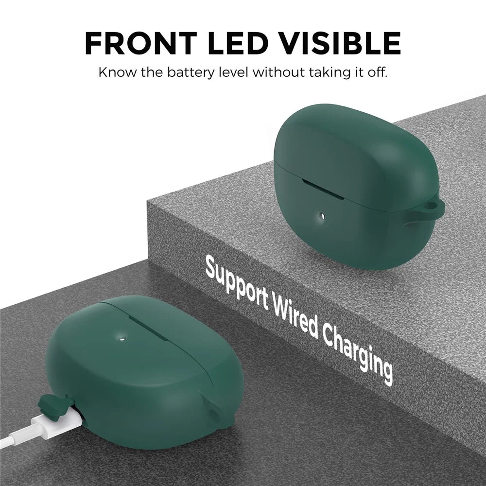 AHASTYLE WG147 For Bose Ultra Open Earbuds Silicone Case Integrated Design Protective Cover with Carabiner - Green - 3
