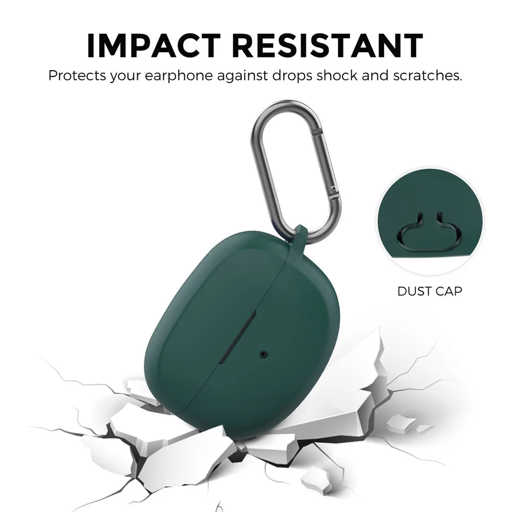 AHASTYLE WG147 For Bose Ultra Open Earbuds Silicone Case Integrated Design Protective Cover with Carabiner - Green - 4