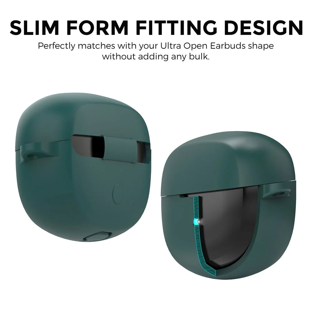 AHASTYLE WG147 For Bose Ultra Open Earbuds Silicone Case Integrated Design Protective Cover with Carabiner - Green - 5