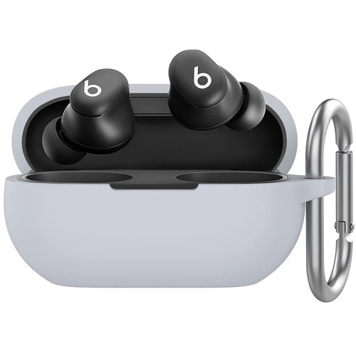 AHASTYLE WG157 For Beats Studio Buds + Case Split Design Thickened Silicone Earphone Cover with Carabiner - Grey - 1