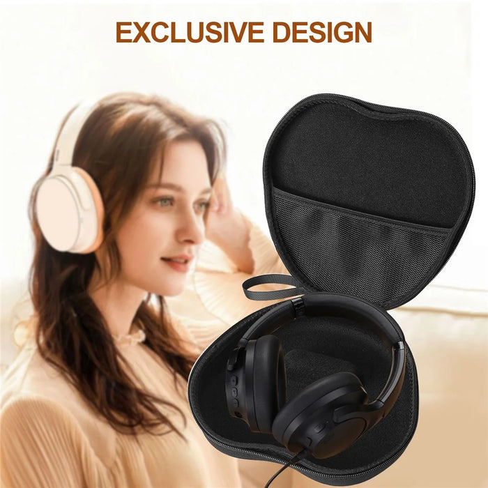 For 1Mii Y8 Headphone Case EVA Hard Shell Storage Bag With Cleaning Pen Set - Black - 2