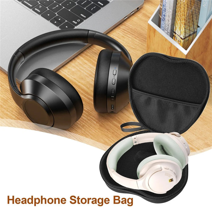 For 1Mii Y8+ Headphone Case EVA Hard Shell Storage Bag With Cleaning Pen Set - Black - 3
