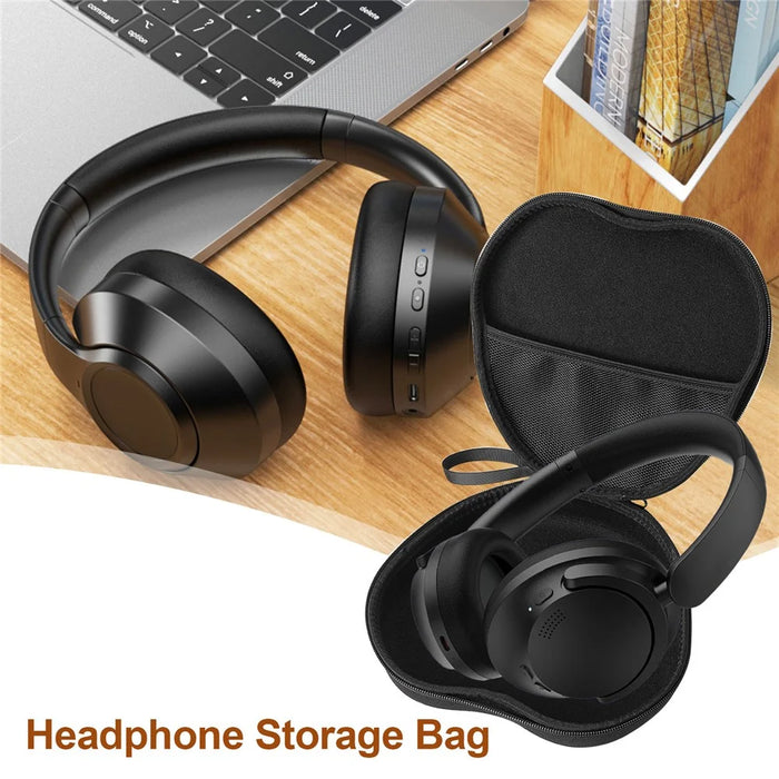 For 1MORE SonoFlow SE Headphone Case EVA Hard Shell Storage Bag With Cleaning Pen Set - Black - 3