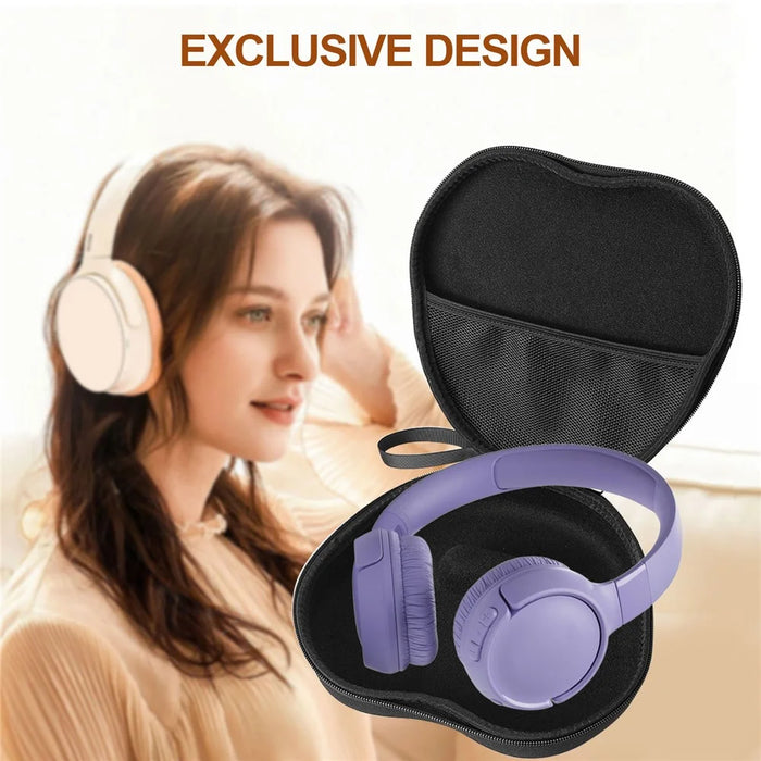 For JBL Tune 520BT Headphone Case EVA Hard Shell Storage Bag With Cleaning Pen Set - Black - 2