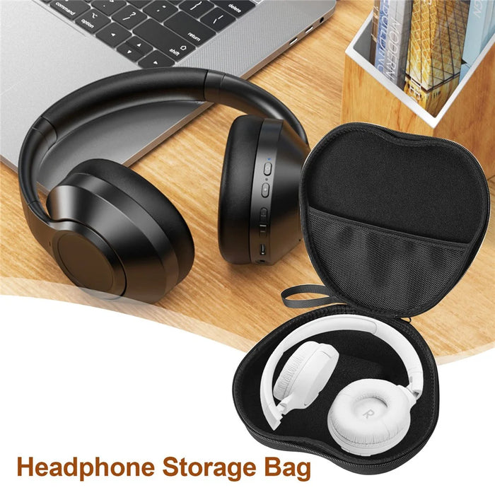 For JBL TUNE 510BT Headphone Case EVA Hard Shell Storage Bag With Cleaning Pen Set - Black - 3