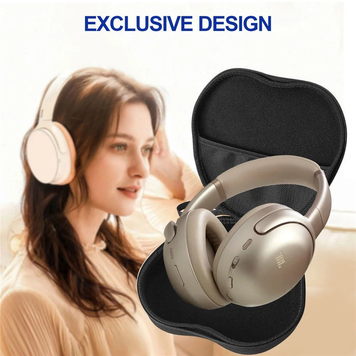 For JBL Tour One M3 Headphone Case EVA Hard Shell Storage Bag With Cleaning Pen Set - Black - 6
