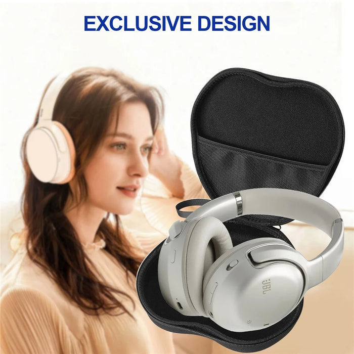 For JBL Tour One M2 Headphone Case EVA Hard Shell Storage Bag With Cleaning Pen Set - Black - 6