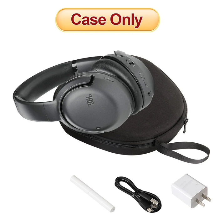 For JBL Tour One Headphone Case EVA Hard Shell Storage Bag With Cleaning Pen Set - Black - 5