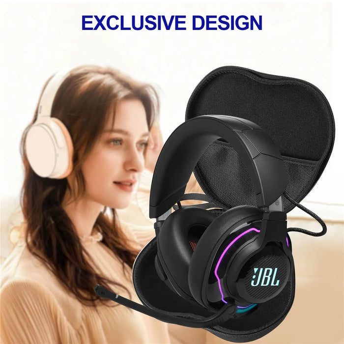 For JBL Quantum 350 Headphone Case EVA Hard Shell Storage Bag With Cleaning Pen Set - Black - 6