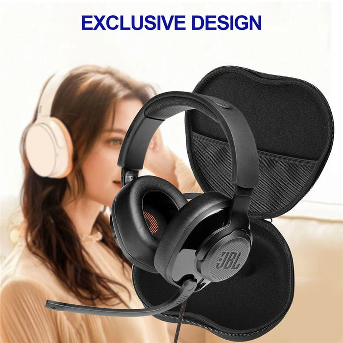 For JBL Quantum 200 Headphone Case EVA Hard Shell Storage Bag With Cleaning Pen Set - Black - 6