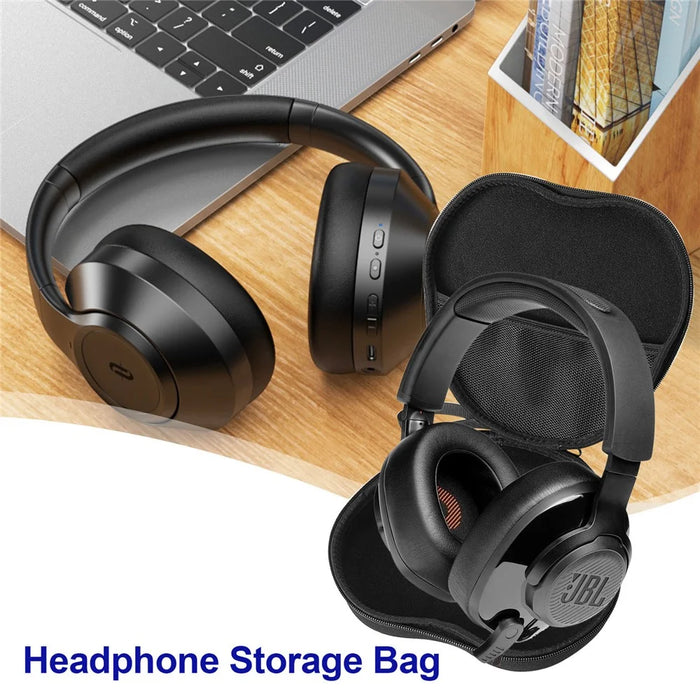 For JBL Quantum 200 Headphone Case EVA Hard Shell Storage Bag With Cleaning Pen Set - Black - 7