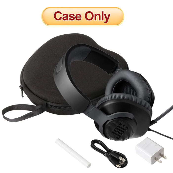 For JBL Quantum 100 Headphone Case EVA Hard Shell Storage Bag With Cleaning Pen Set - Black - 5