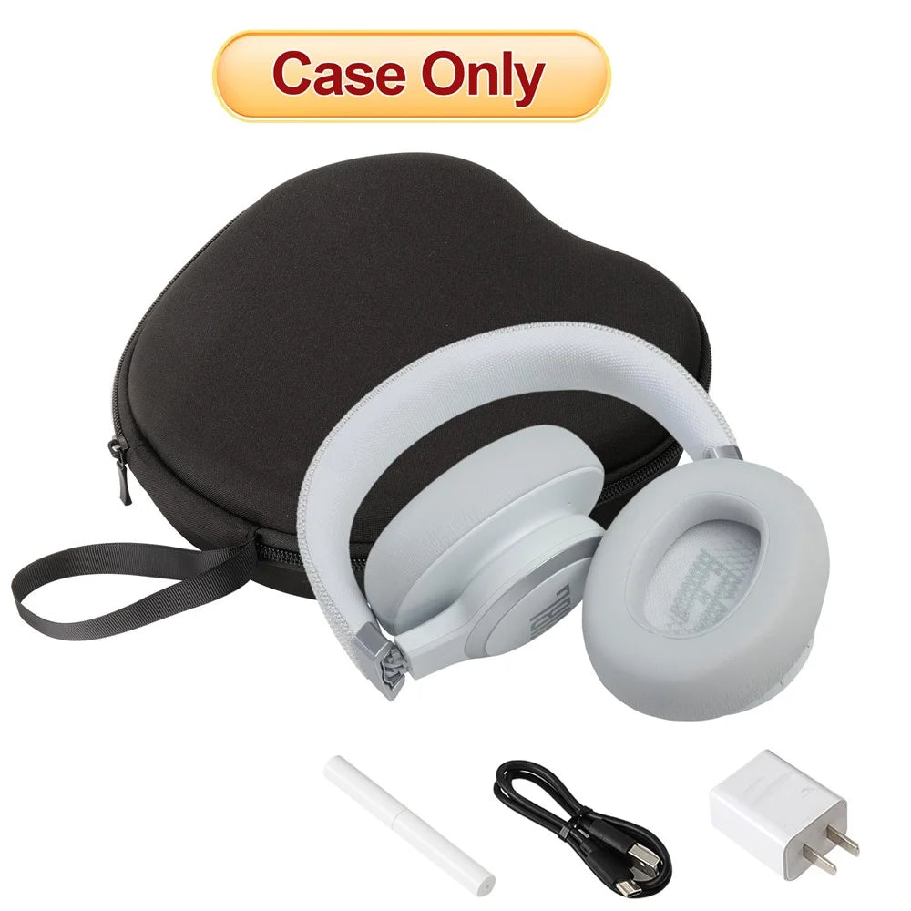 For JBL Live 660NC Headphone Case EVA Hard Shell Storage Bag With Cleaning Pen Set - Black - 5