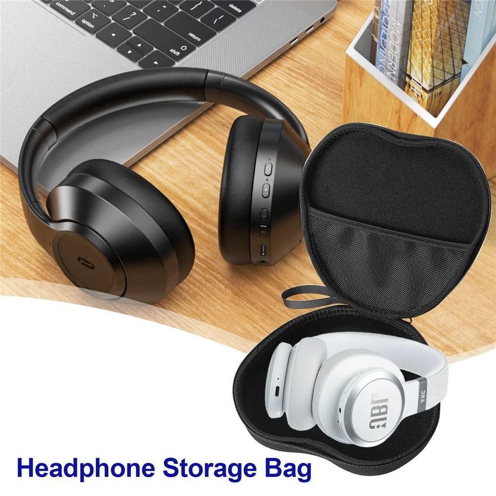 For JBL Live 660NC Headphone Case EVA Hard Shell Storage Bag With Cleaning Pen Set - Black - 7