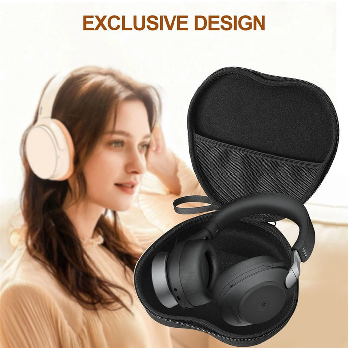 For Jabra Evolve2 85 Headphone Case EVA Hard Shell Storage Bag With Cleaning Pen Set - Black - 5