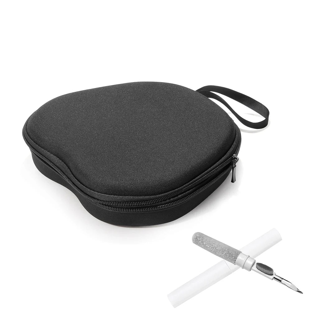 For Jabra Evolve2 75 Headphone Case EVA Hard Shell Storage Bag With Cleaning Pen Set - Black - 1