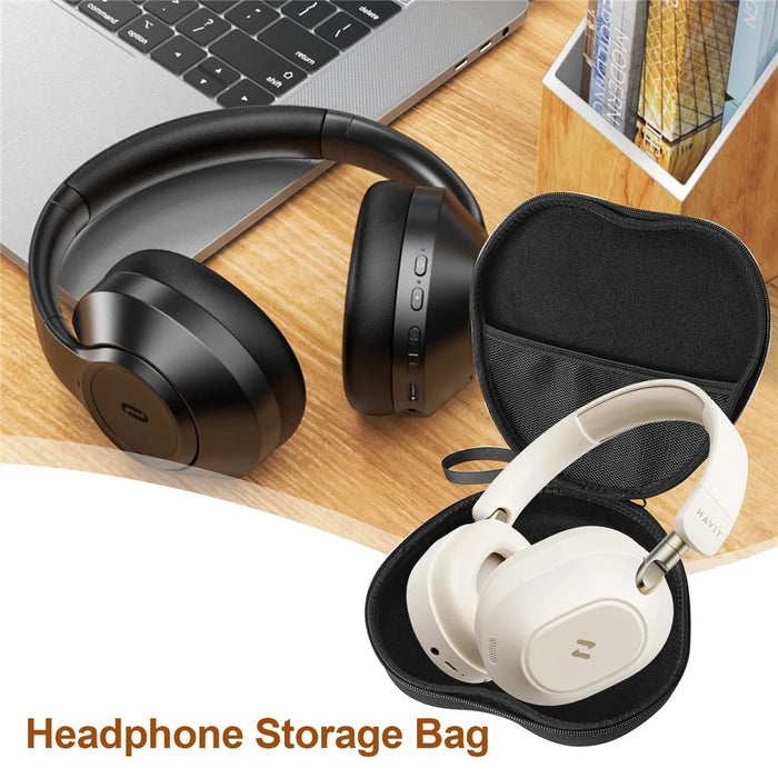For HAVIT NC01 Headphone Case EVA Hard Shell Storage Bag With Cleaning Pen Set - Black - 4