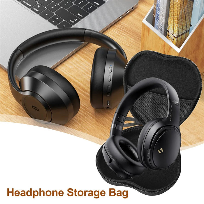 For HAVIT H630BT Headphone Case EVA Hard Shell Storage Bag With Cleaning Pen Set - Black - 4
