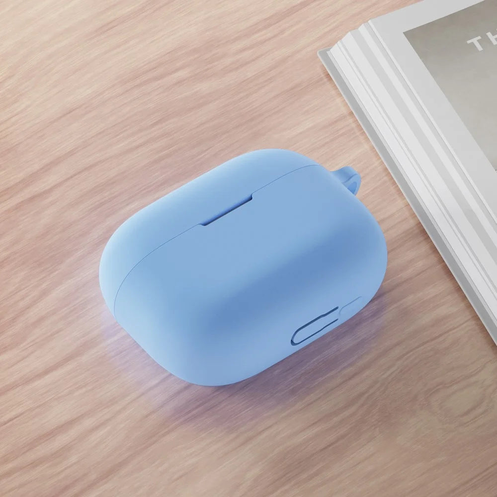 For Huawei FreeBuds SE 4 ANC Silicone Case Wireless Earphone Anti-Scratch Protective Cover with Carabiner - Sky Blue - 6