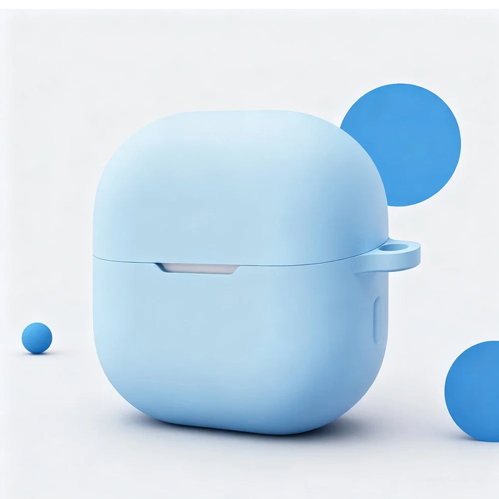 For Huawei FreeClip 2 Silicone Case Wireless Earphone Anti-Scratch Protective Cover with Carabiner - Sky Blue - 4