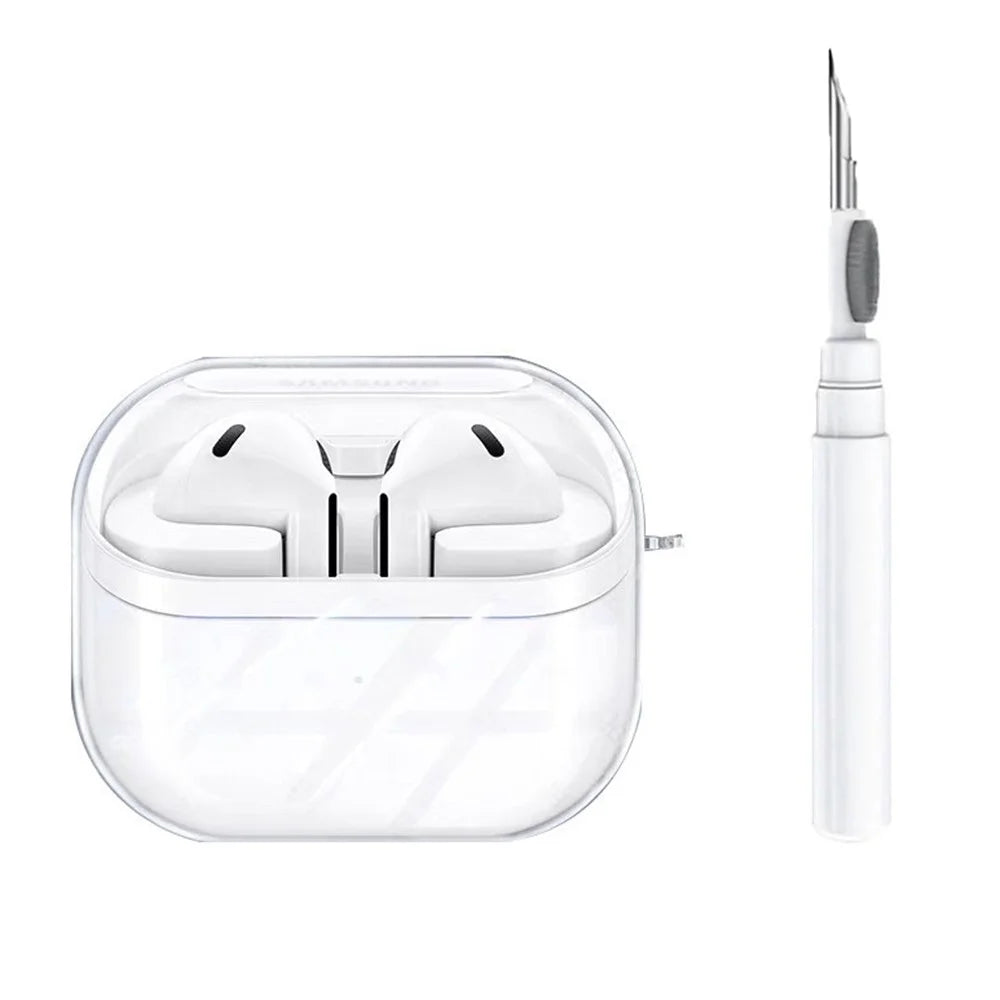 TPU Earbuds Case For Samsung Galaxy Buds3  /  Buds3 Pro  /  Buds3 FE Clear Protective Cover with Cleaning Pen Set - 1
