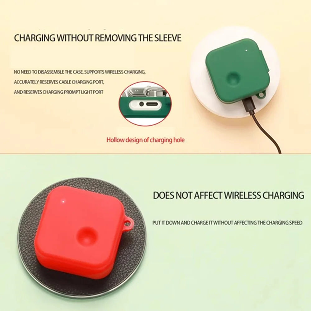 For Nothing Ear (3) Silicone Case Wireless Earphones Protective Cover with Anti-Lost Buckle - Blackish Green - 2