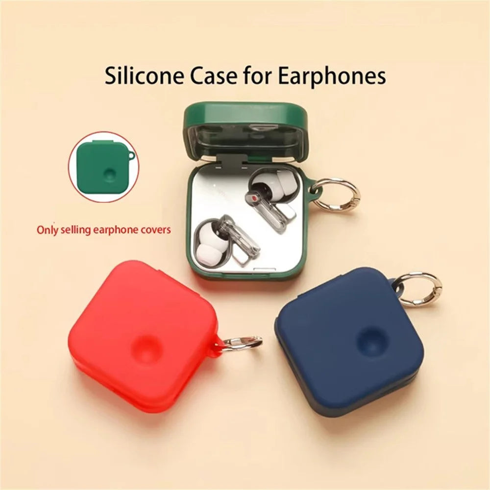 For Nothing Ear (3) Silicone Case Wireless Earphones Protective Cover with Anti-Lost Buckle - Blackish Green - 5