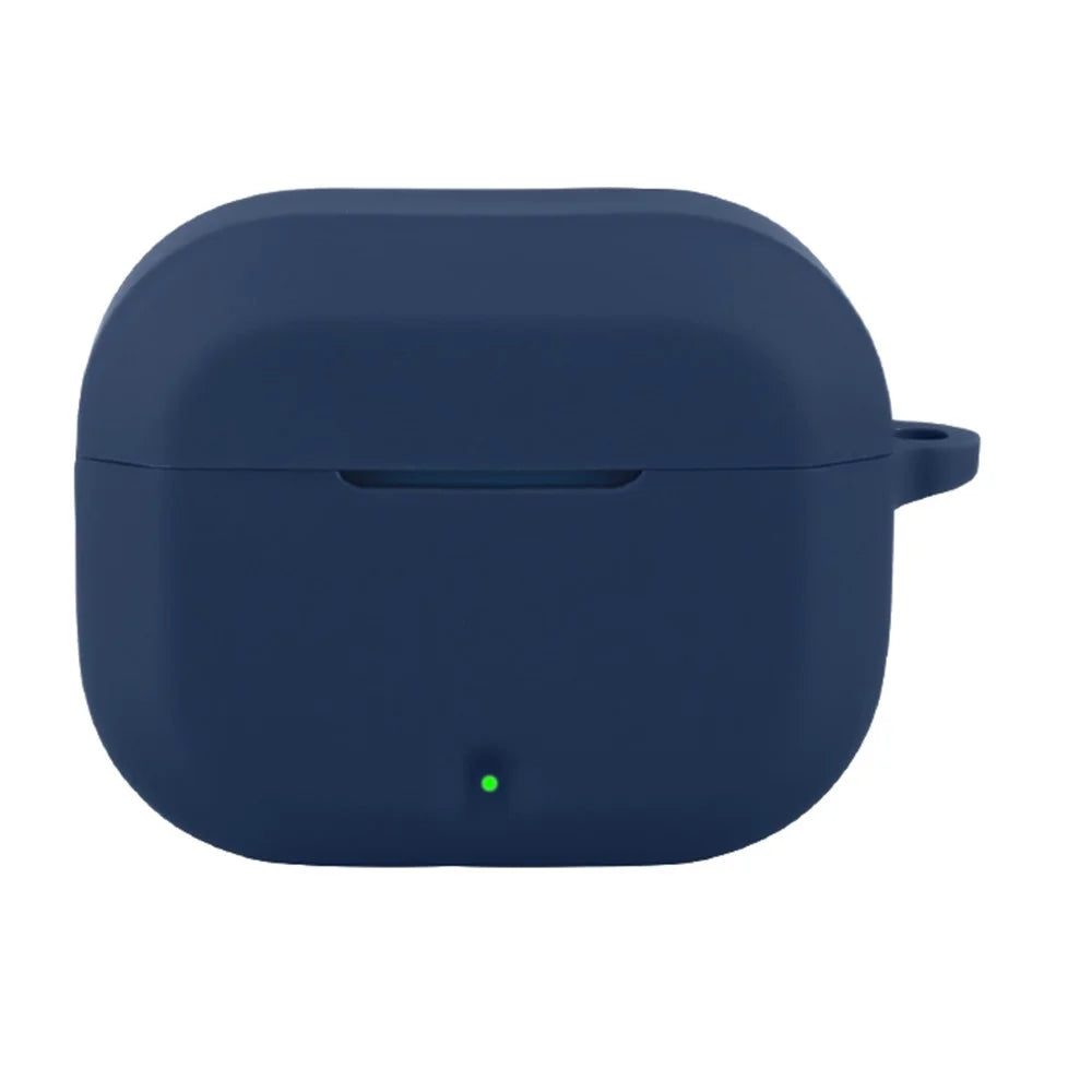 For OnePlus Buds 3V / Nord Buds 3r Silicone Case Wireless Earphones Protective Cover with Anti-Lost Buckle - Dark Blue - 1